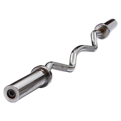 120cm Chrome Olympic EZ Curl Bar - Weightlifting Barbell for Home Gym Training V63-770285
