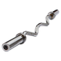 120cm Chrome Olympic EZ Curl Bar - Weightlifting Barbell for Home Gym Training V63-770285