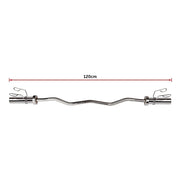 120cm Chrome Olympic EZ Curl Bar - Weightlifting Barbell for Home Gym Training V63-770285