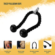 Tricep Pulldown Rope - Heavy Duty Cable Machine Attachment for Gym & Home Workout V63-770315