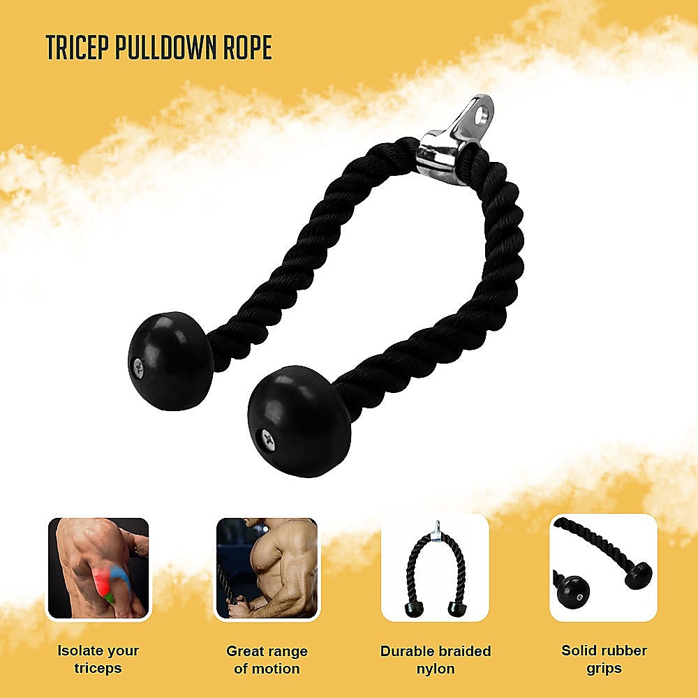 Tricep Pulldown Rope - Heavy Duty Cable Machine Attachment for Gym & Home Workout V63-770315