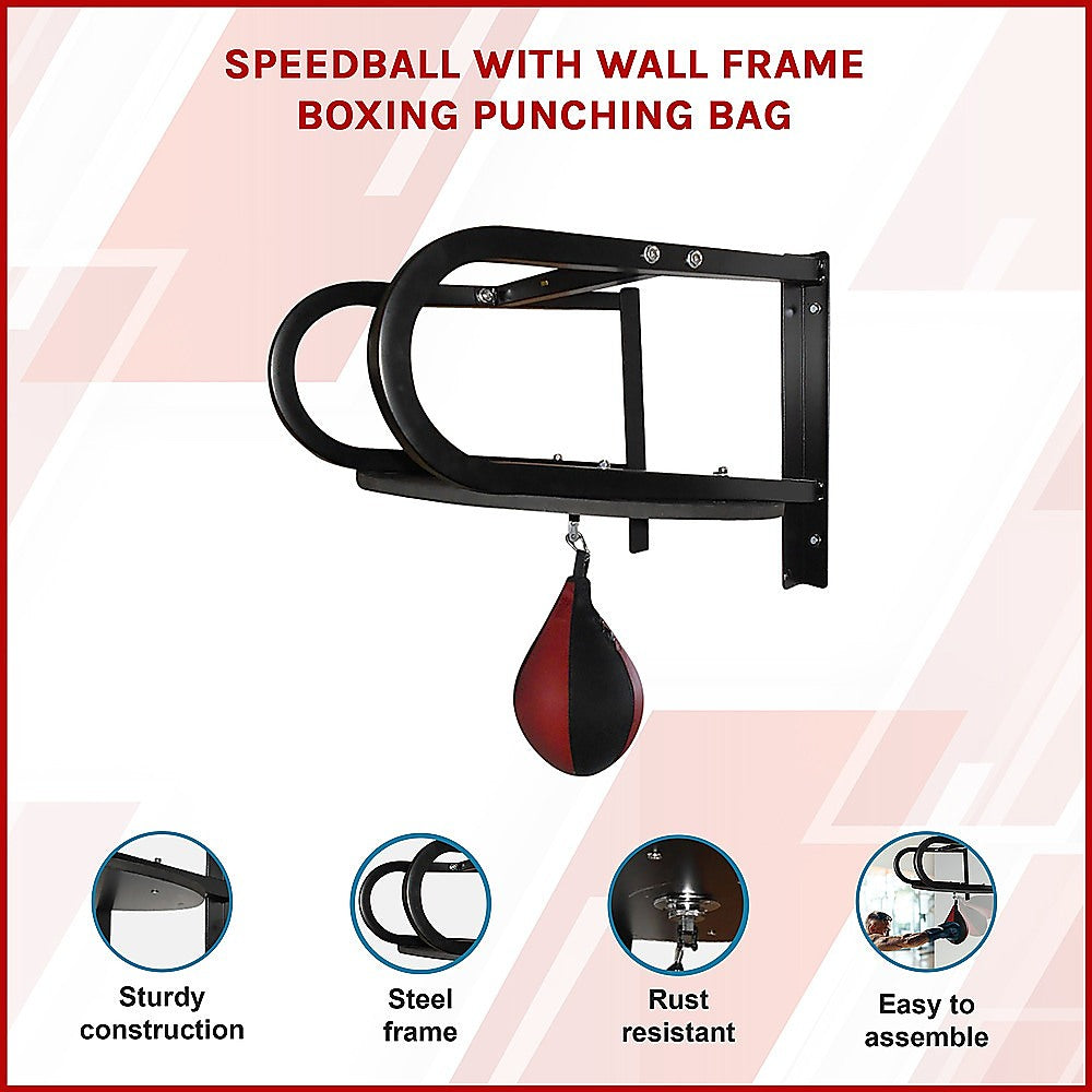 Speedball with Wall Frame - Boxing Punching Bag Training Set for Home Gym V63-770345