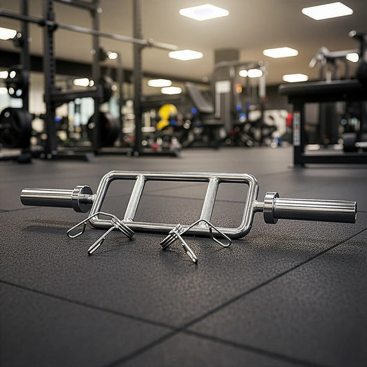 Chrome Olympic Tricep Bar Barbell Heavy Duty with Spring Collars V63-770375