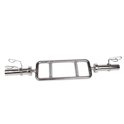 Chrome Olympic Tricep Bar Barbell Heavy Duty with Spring Collars V63-770375