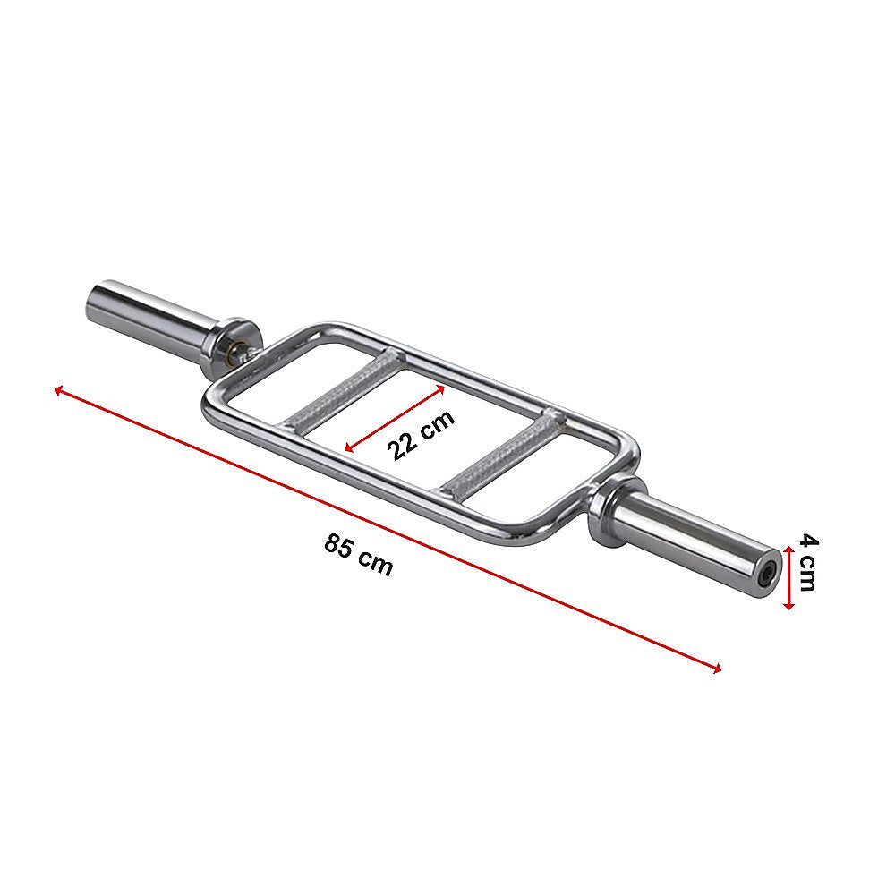 Chrome Olympic Tricep Bar Barbell Heavy Duty with Spring Collars V63-770375