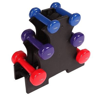6-Piece Dumbbell Set with Storage Rack for Home Gym Training V63-770385