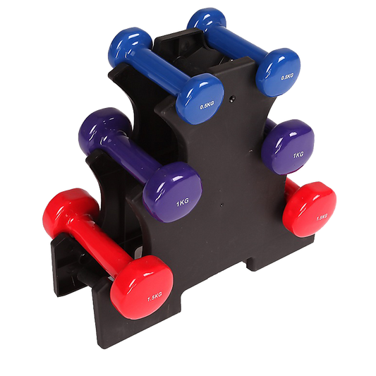 6-Piece Dumbbell Set with Storage Rack for Home Gym Training V63-770385