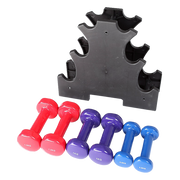 6-Piece Dumbbell Set with Storage Rack for Home Gym Training V63-770385