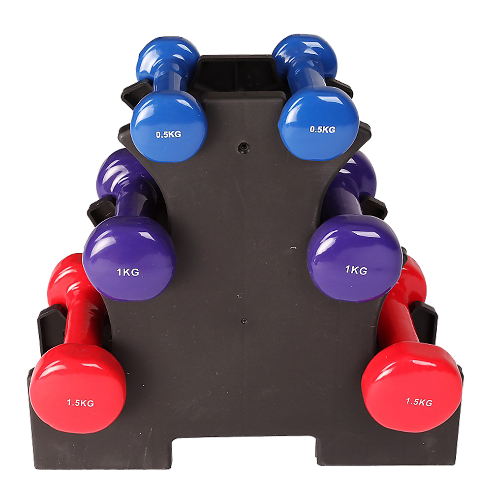 6-Piece Dumbbell Set with Storage Rack for Home Gym Training V63-770385