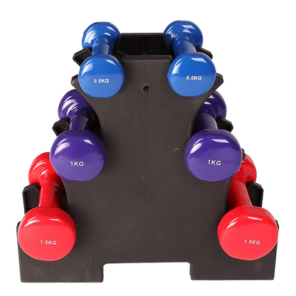 6-Piece Dumbbell Set with Storage Rack for Home Gym Training V63-770385