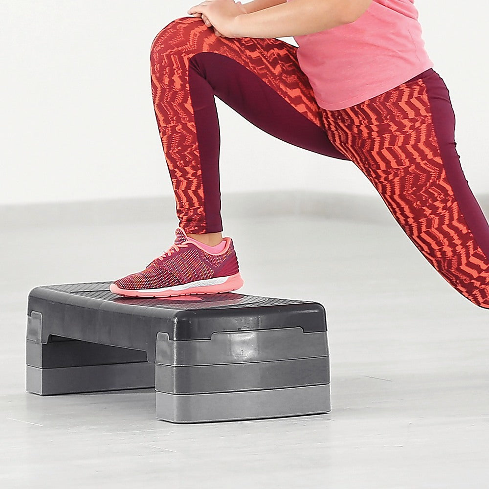 Adjustable Aerobic Step Platform - Gym Fitness Exercise Stepper for Home Workouts V63-770415
