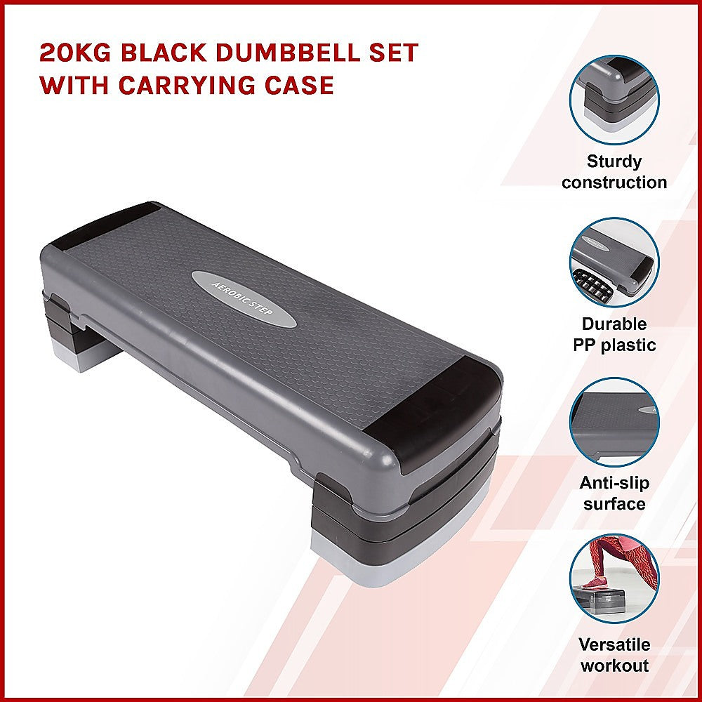 Adjustable Aerobic Step Platform - Gym Fitness Exercise Stepper for Home Workouts V63-770415