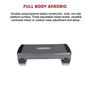 Adjustable Aerobic Step Platform - Gym Fitness Exercise Stepper for Home Workouts V63-770415