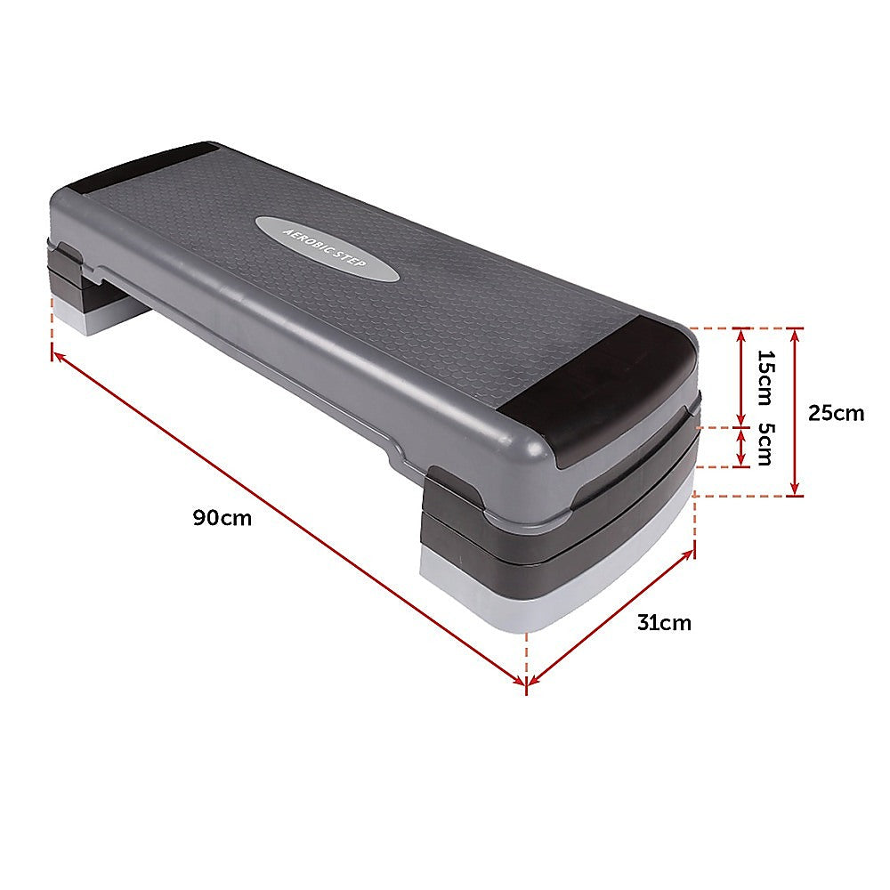 Adjustable Aerobic Step Platform - Gym Fitness Exercise Stepper for Home Workouts V63-770415