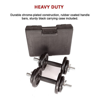 20kg Black Dumbbell Set with Carrying Case V63-770425