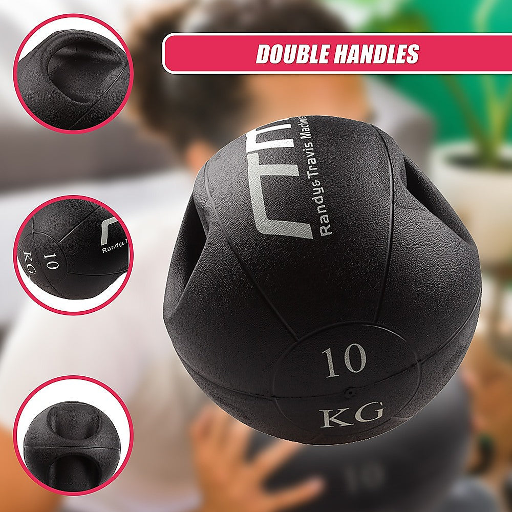10kg Double-Handled Rubber Medicine Core Ball V63-771385
