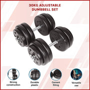30KG Adjustable Dumbbell Set - Home Gym Weights for Strength & Fitness Training V63-771465