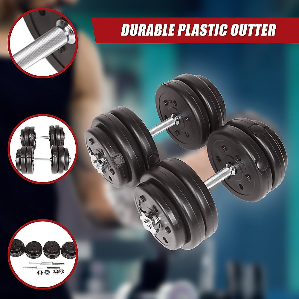 30KG Adjustable Dumbbell Set - Home Gym Weights for Strength & Fitness Training V63-771465