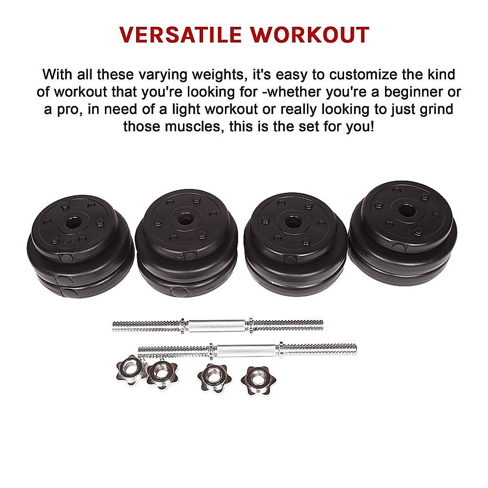 30KG Adjustable Dumbbell Set - Home Gym Weights for Strength & Fitness Training V63-771465