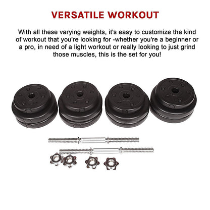 30KG Adjustable Dumbbell Set - Home Gym Weights for Strength & Fitness Training V63-771465