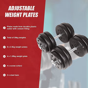 30KG Adjustable Dumbbell Set - Home Gym Weights for Strength & Fitness Training V63-771465