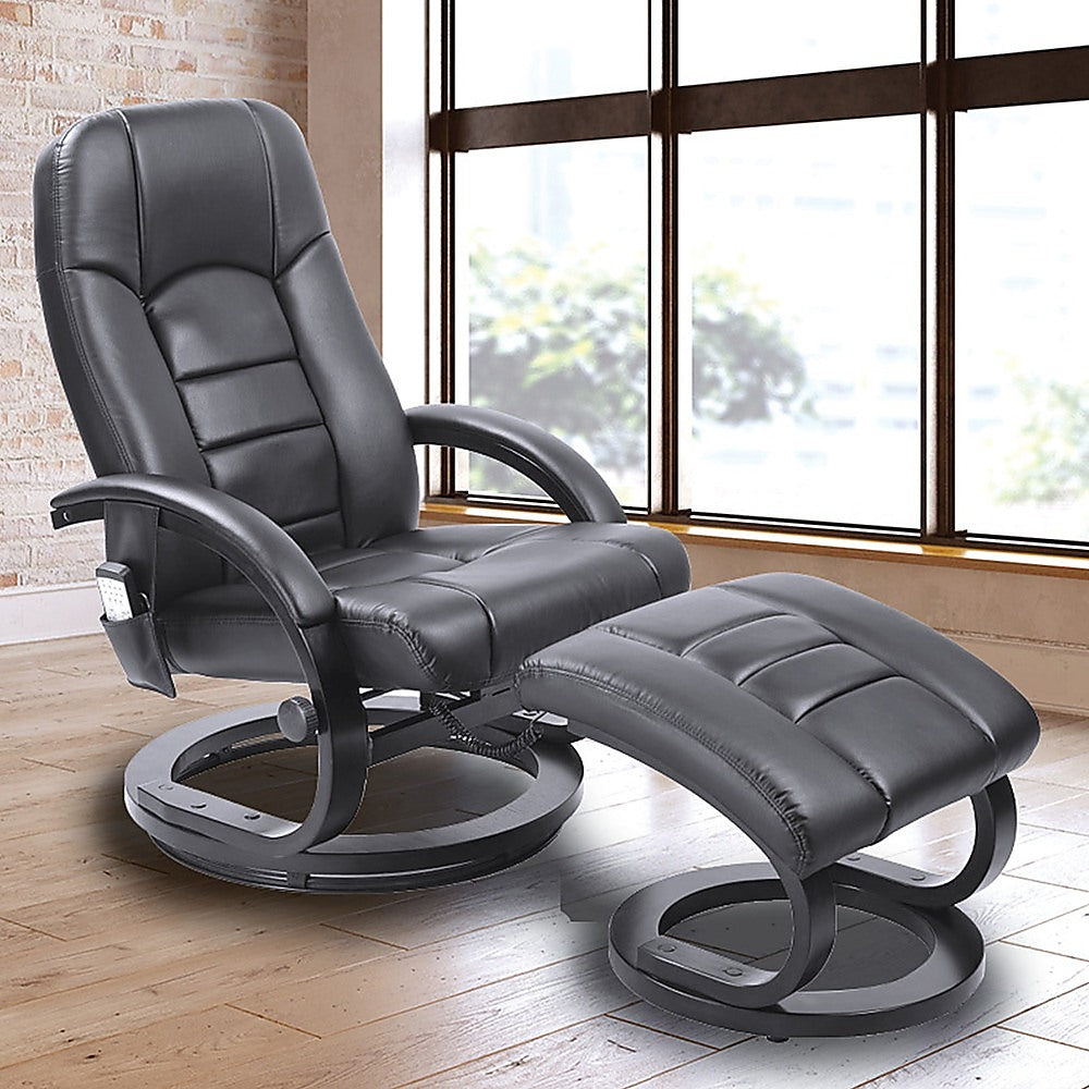 PU Leather Massage Chair Recliner Ottoman Lounge Remote V63-771945