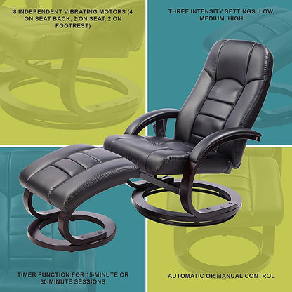 PU Leather Massage Chair Recliner Ottoman Lounge Remote V63-771945
