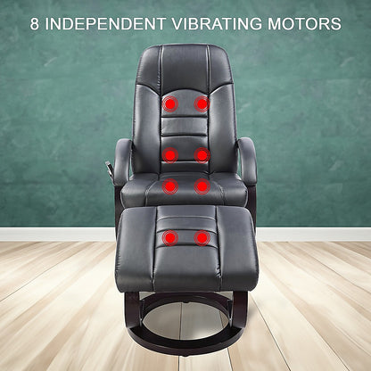 PU Leather Massage Chair Recliner Ottoman Lounge Remote V63-771945