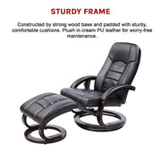 PU Leather Massage Chair Recliner Ottoman Lounge Remote V63-771945