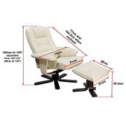 PU Leather Massage Chair Recliner Ottoman Lounge Remote V63-771955