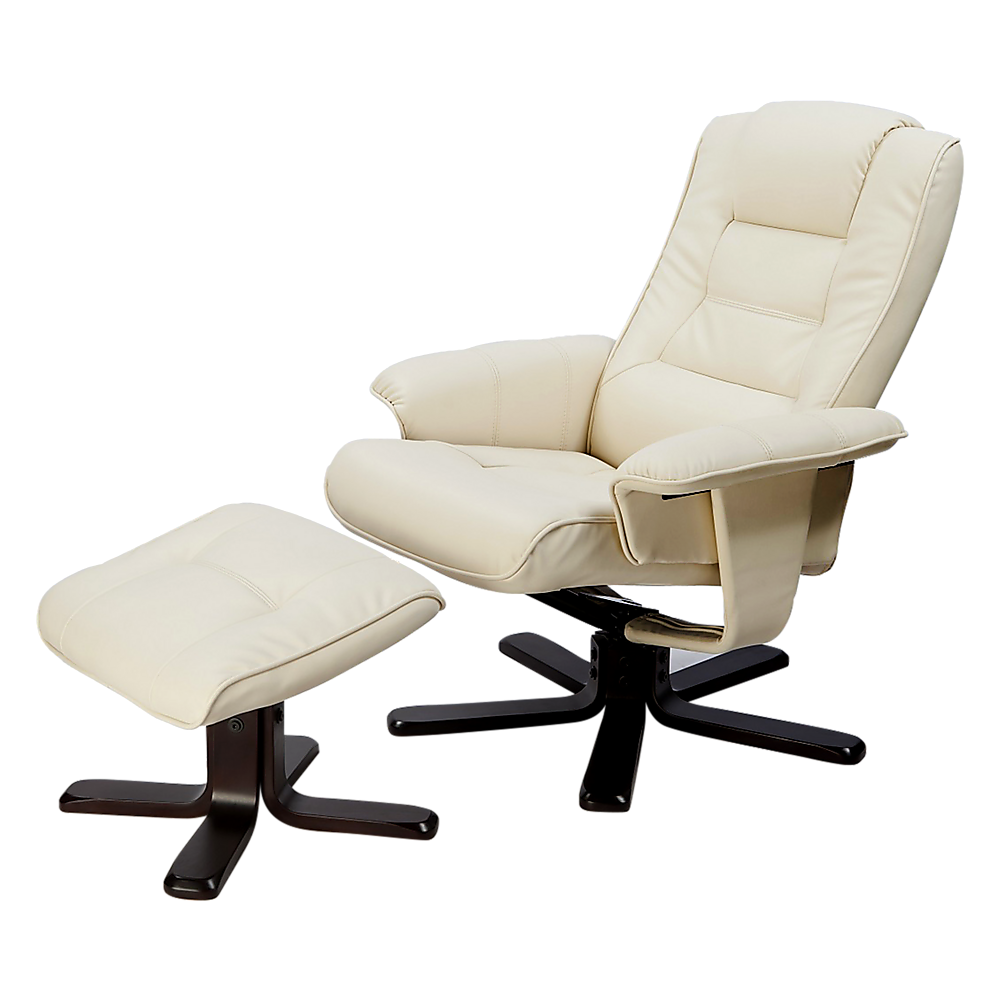 PU Leather Massage Chair Recliner Ottoman Lounge Remote V63-771955