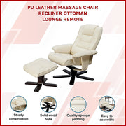 PU Leather Massage Chair Recliner Ottoman Lounge Remote V63-771955