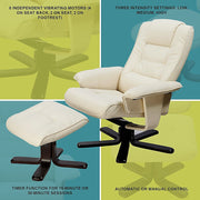 PU Leather Massage Chair Recliner Ottoman Lounge Remote V63-771955