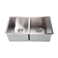 820x457mm Handmade Stainless Steel Undermount / Topmount Kitchen Laundry Sink with Waste V63-772955