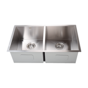 820x457mm Handmade Stainless Steel Undermount / Topmount Kitchen Laundry Sink with Waste V63-772955