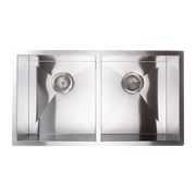 820x457mm Handmade Stainless Steel Undermount / Topmount Kitchen Laundry Sink with Waste V63-772955