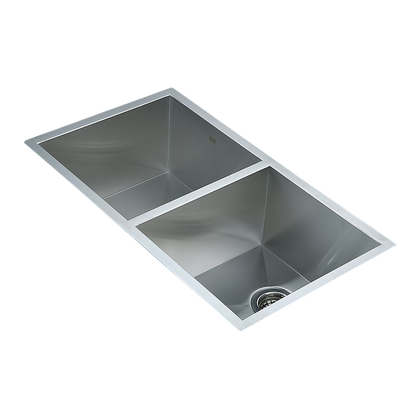 820x457mm Handmade Stainless Steel Undermount / Topmount Kitchen Laundry Sink with Waste V63-772955