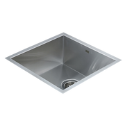 440x440mm Handmade Stainless Steel Undermount / Topmount Kitchen Laundry Sink with Waste V63-772965