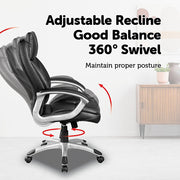 PU Leather Executive Office Chair - Ergonomic Swivel Computer Desk Chair in Black V63-774975