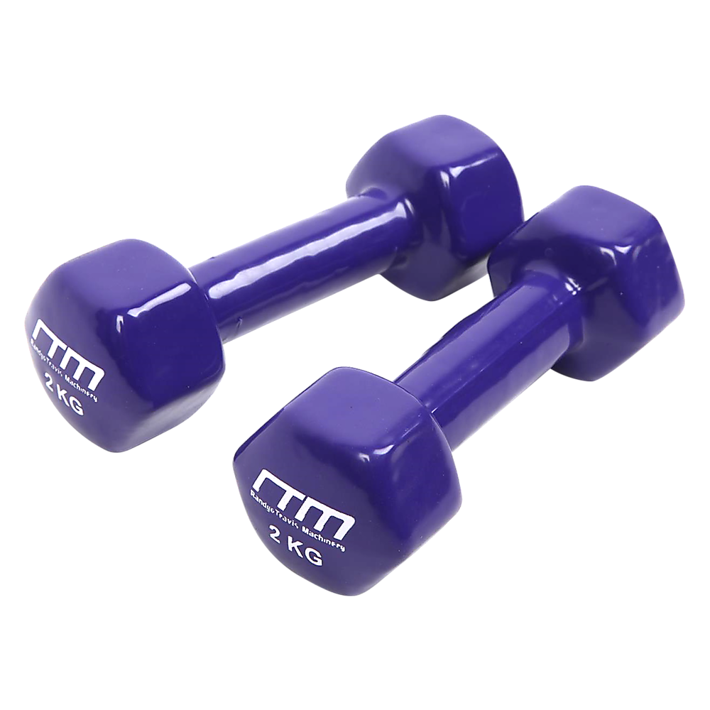 2kg Dumbbells Pair PVC Hand Weights Rubber Coated V63-782495