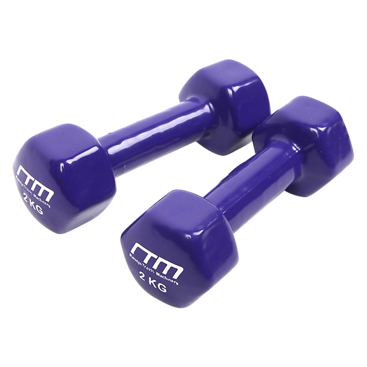 2kg Dumbbells Pair PVC Hand Weights Rubber Coated V63-782495