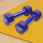 2kg Dumbbells Pair PVC Hand Weights Rubber Coated V63-782495
