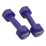 2kg Dumbbells Pair PVC Hand Weights Rubber Coated V63-782495