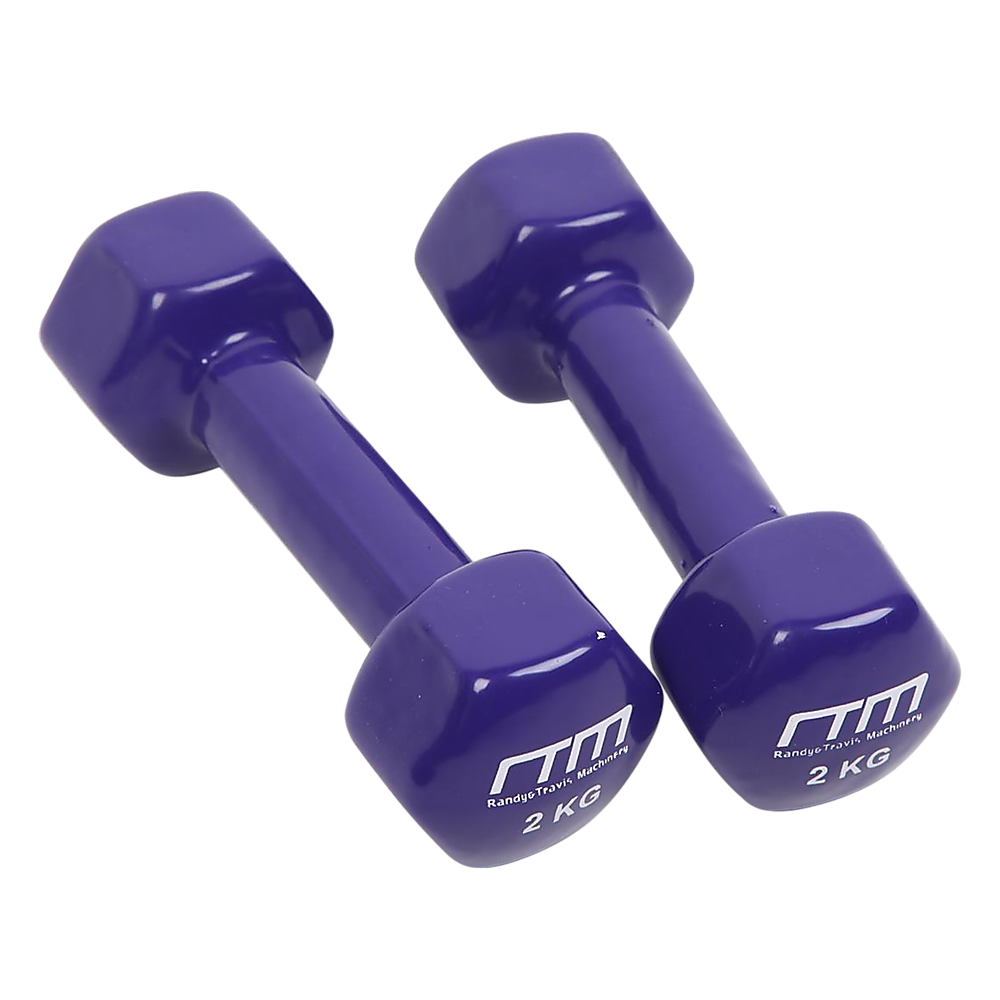 2kg Dumbbells Pair PVC Hand Weights Rubber Coated V63-782495