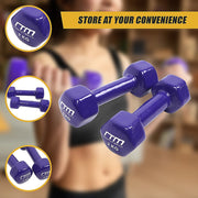 2kg Dumbbells Pair PVC Hand Weights Rubber Coated V63-782495
