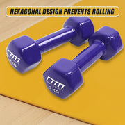 2kg Dumbbells Pair PVC Hand Weights Rubber Coated V63-782495