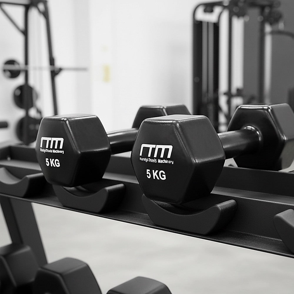 5kg Dumbbells Pair PVC Hand Weights Rubber Coated V63-782505