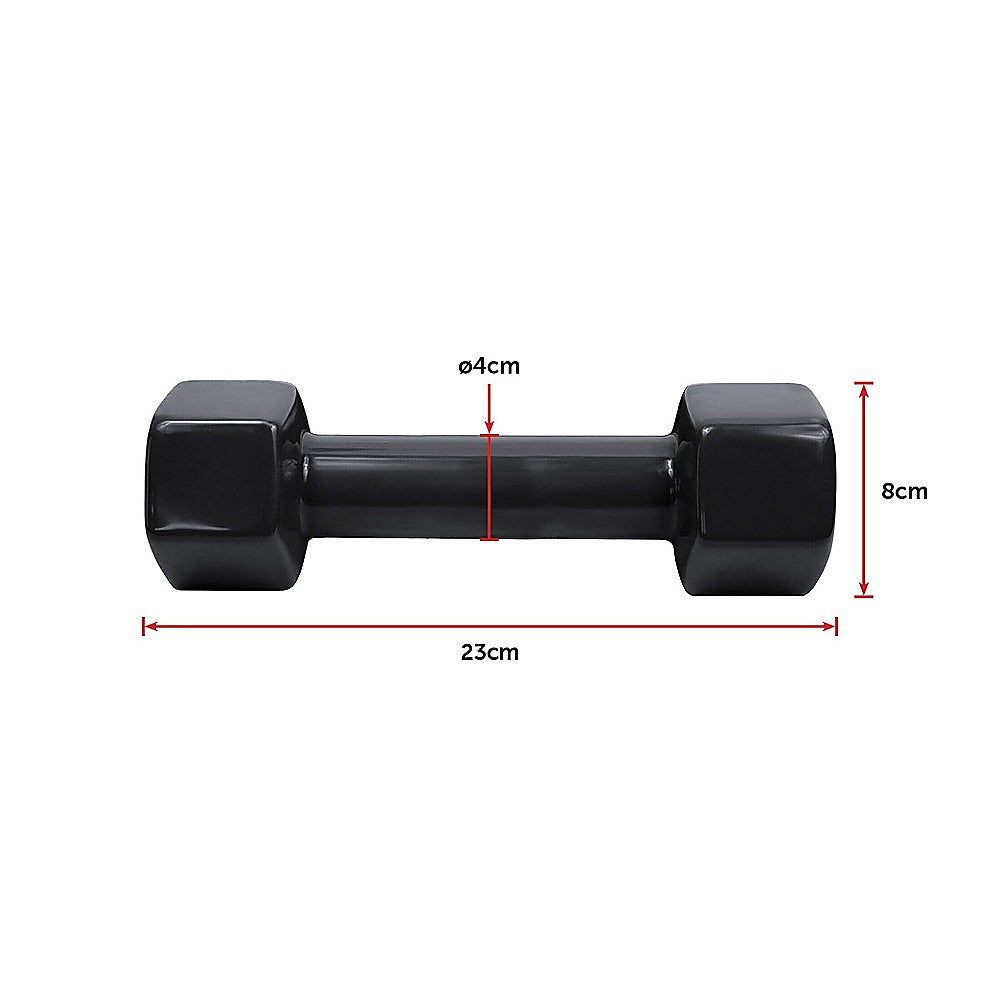 5kg Dumbbells Pair PVC Hand Weights Rubber Coated V63-782505