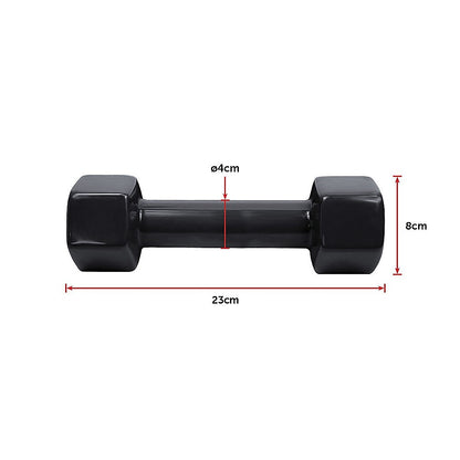 5kg Dumbbells Pair PVC Hand Weights Rubber Coated V63-782505