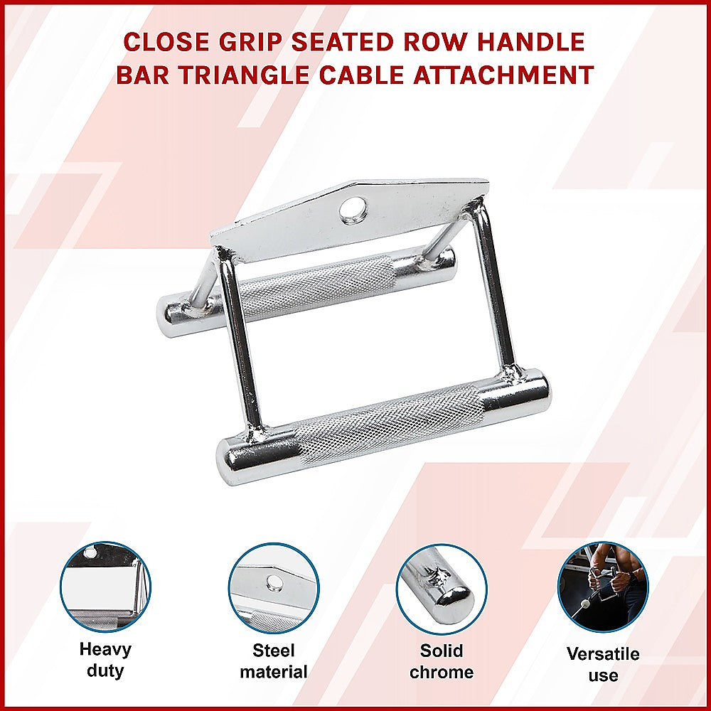 Close Grip Seated Row Handle - Triangle Cable Attachment Bar for Gym Machines V63-782575